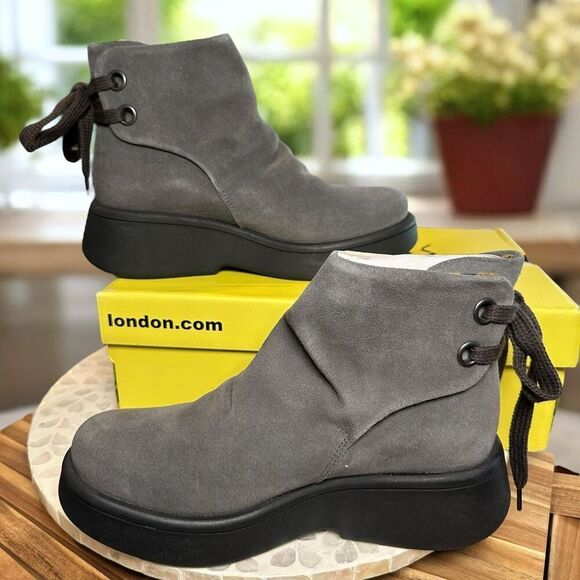 Fly London MEBS189FLY Oil Suede Leather Diesel Tie Ankle Boots Women’s 7 EU 38 - Picture 9 of 16